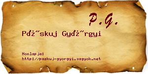 Páskuj Györgyi névjegykártya